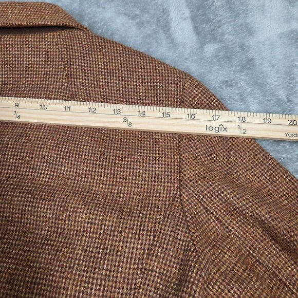 Talbots Blazer 8 Brown Classic Shetland Wool Blend Preppy Ofiice Jacket - Picture 11 of 12